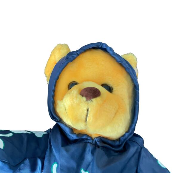 Bear Plush Nylon Parachute Skeleton Costume 11" Vtg 1990 Y2K Stuffed Toy READ - Picture 11 of 16